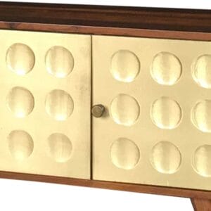 Retro Brass Banner 3 Door Cabinet