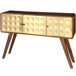 Retro Brass Banner 3 Door Cabinet