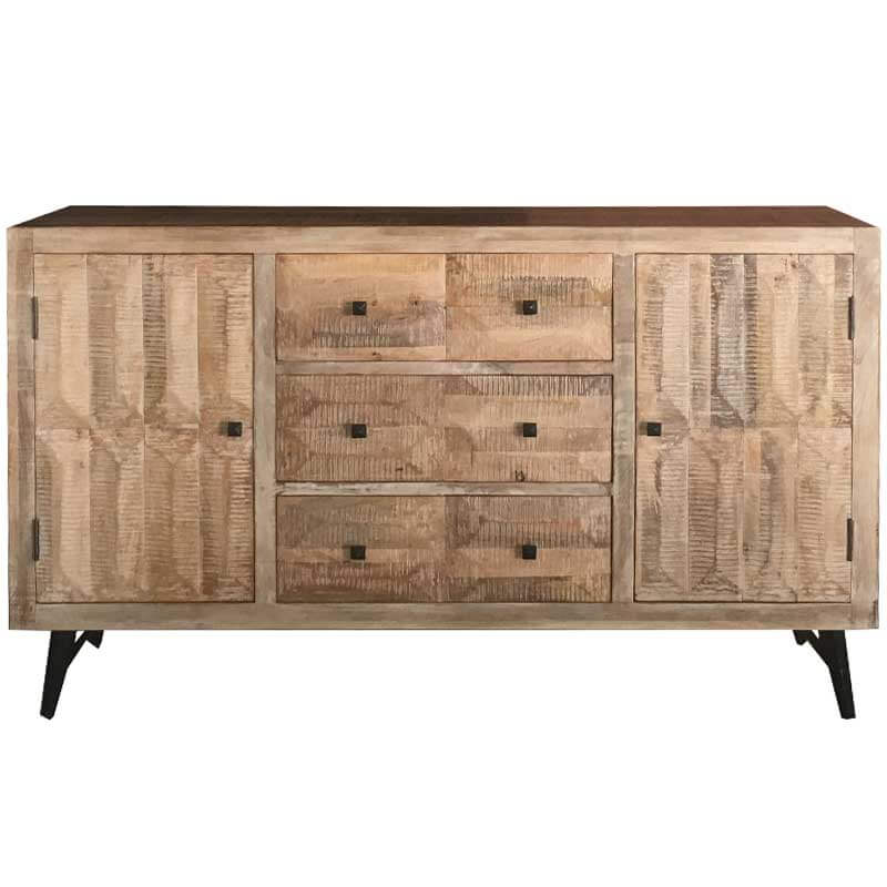 Buddha 2 Door 4 Drawer Sideboard | Iron Base