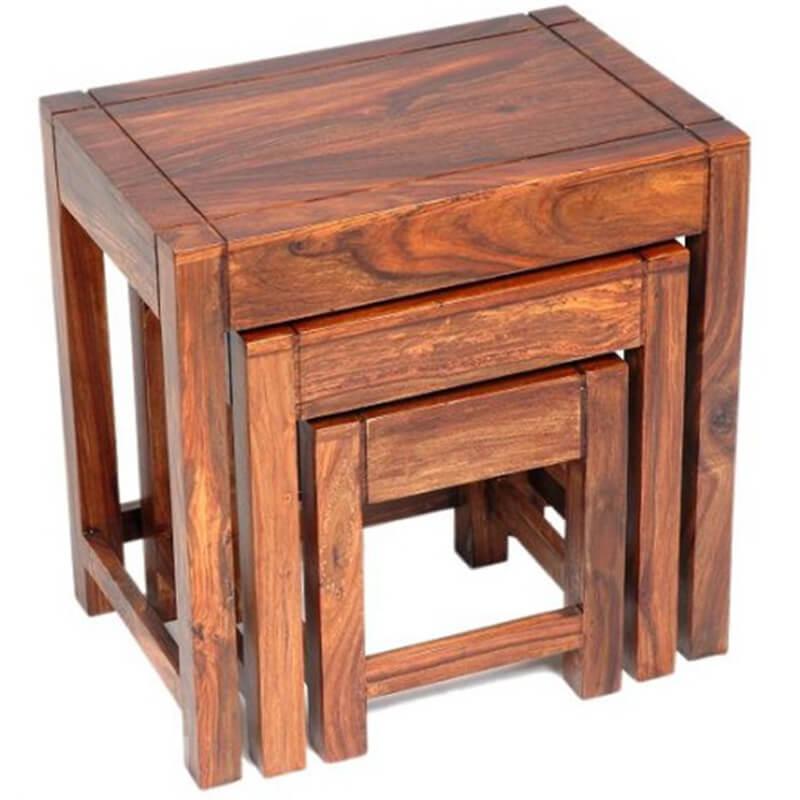 Cadiz Sheesham Wood Nest of 3 Tables