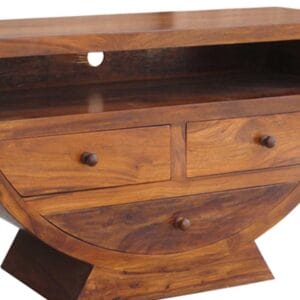 Cube Jaipur Half Round TV Stand Solid Sheesham Wood