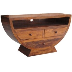 Cube Jaipur Half Round TV Stand Solid Sheesham Wood