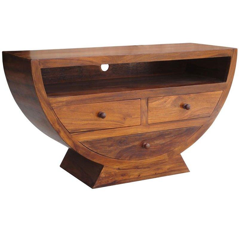 Cube Jaipur Half Round TV Stand Solid Sheesham Wood