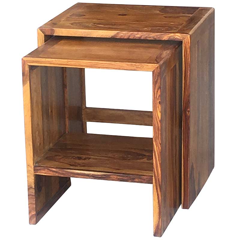 Cube Jaipur Nest Of Table Set Of 2 Solid Sheesham Wood