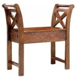 Cube Jaipur Single Seater Bench With Box Solid Sheesham Wood 1