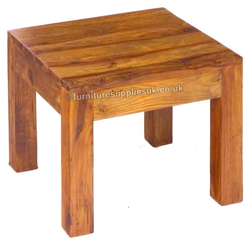 Cube Lamp Table 45x45 Solid Sheesham Wood
