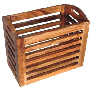 Cube Small Wooden Basket Sheesham Wood
