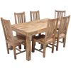 Light Dakota Dining Set 1 Bench 4 Chairs (175cm) Solid Mango Wood