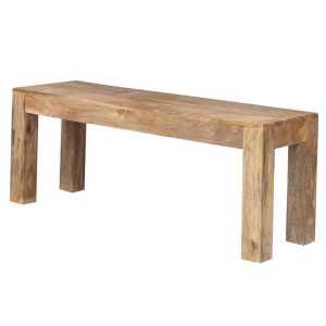 Light Dakota Dining Table 1 Bench 2 Chairs (145Cm) Solid Mango Wood