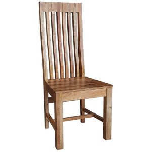 Light Dakota Geneva High Back Seat Chair x2 Solid Mango Wood