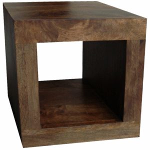 Dakota 1 Hole Cube Lamp Table Display Solid Mango Wood