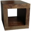 Dakota 1 Hole Cube Lamp Table Display Solid Mango Wood-DC1