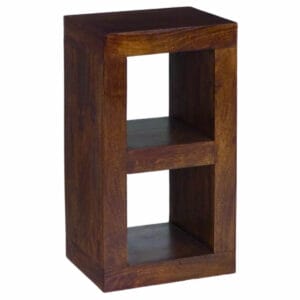 Dakota 2 Hole Cube Lamp Table Display Solid Mango Wood-DC2H