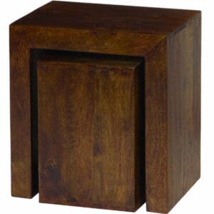 Dakota Cube Nest Tables Solid Mango Wood-DCNT