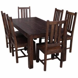 Dakota Dining Table With 4 Chairs 145cm Solid Mango Wood