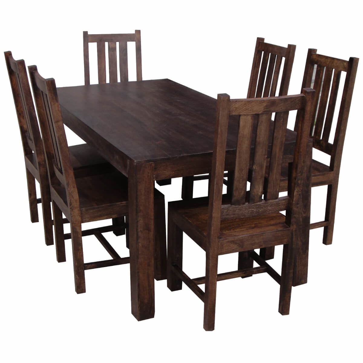 Dakota Large Dining Table With 6 Chairs 175cm Solid Mango Wood-DLDT+6X-DCH