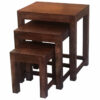 Dakota Stool Set Of 3 Pcs Solid Mango Wood 1