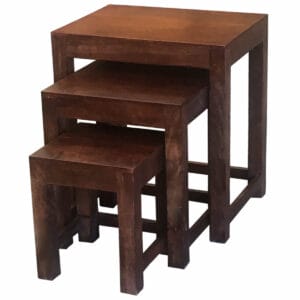 Dakota Stool Set Of 3 Pcs Solid Mango Wood 1