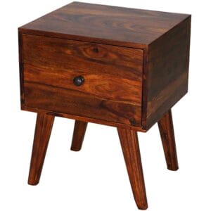 x2 Ganga 1 Drawer Side Table (Pair) Sheesham Wood