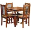 Ganga 80cm Jali Sheesham Dining Table With 4 Chairs.