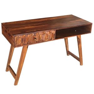 Ganga Hexagonal Console Table 1 Drawer Solid Sheesham Wood