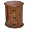 X2 Ganga Jali 3 Drawer Drum Chests (pair) Solid Sheesham Wood