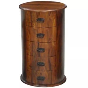 X2 Ganga Jali 5 Drawer Drum Chests (Pair) Solid Sheesham Wood