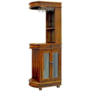 Ganga Nagin Small Bar Cabinet Solid Sheesham Wood