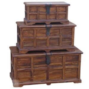 Ganga Range Jali Storage Chests (Set of 3)