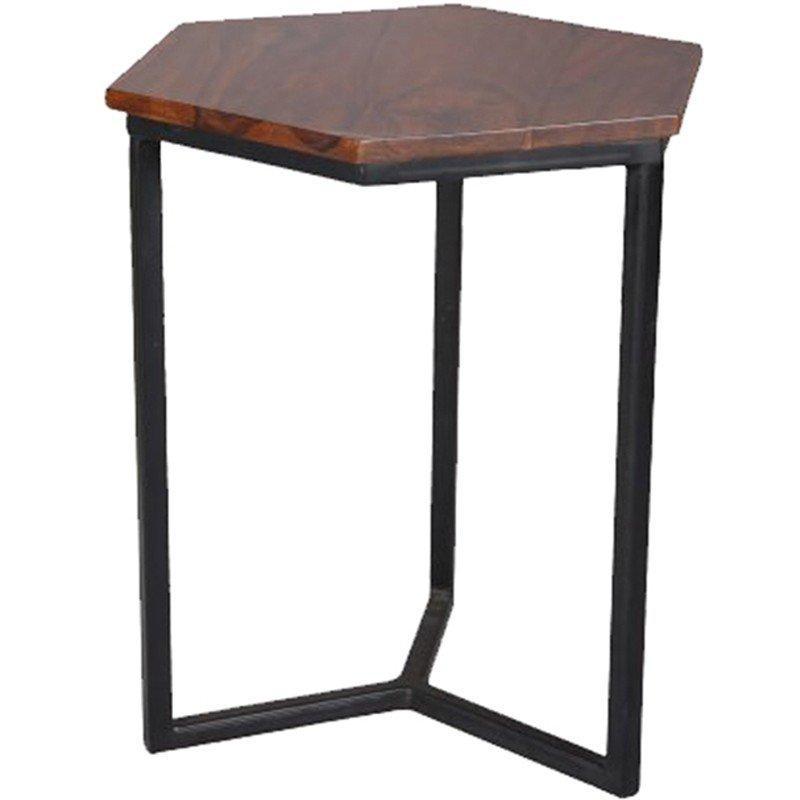 Ravi Industrial Hexagonal Lamp Table Iron Base