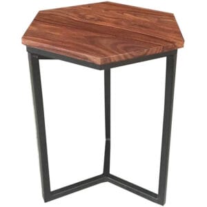 Ravi Industrial Hexagonal Lamp Table Iron Base