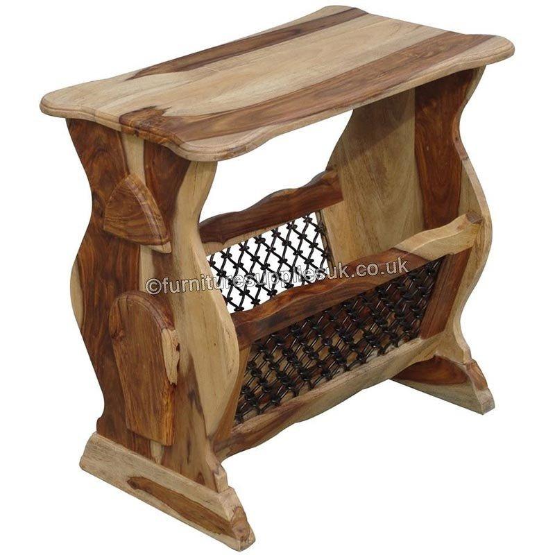 Jali Magazine Rack Solid Sheesham Wood