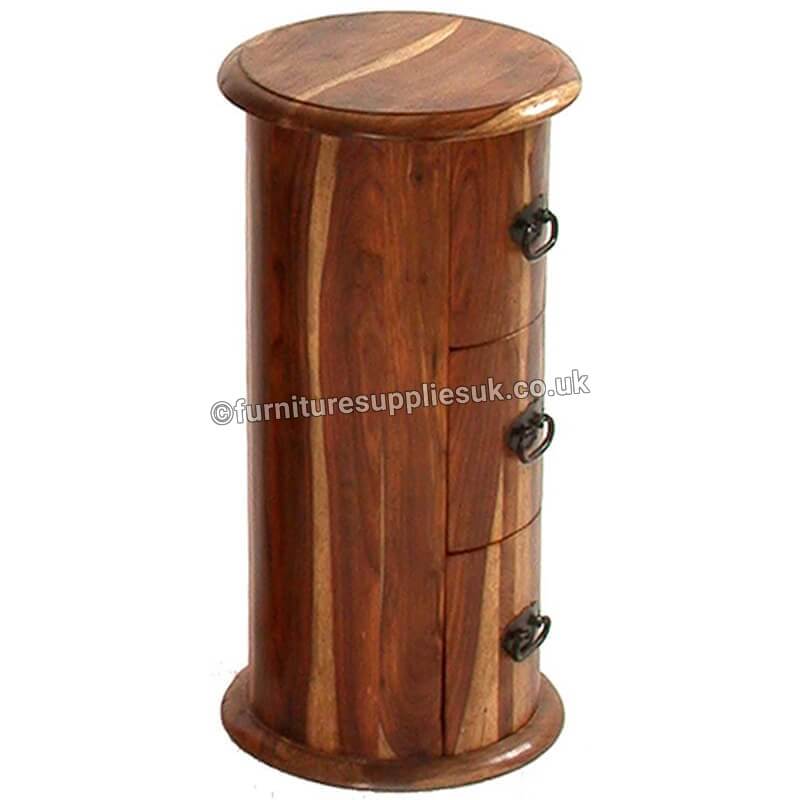 Light Jali 3 Drawer Drum Chest