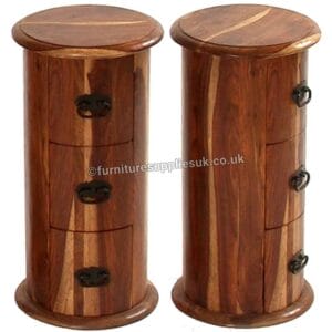 Light Jali 3 Drawer Drum Chest