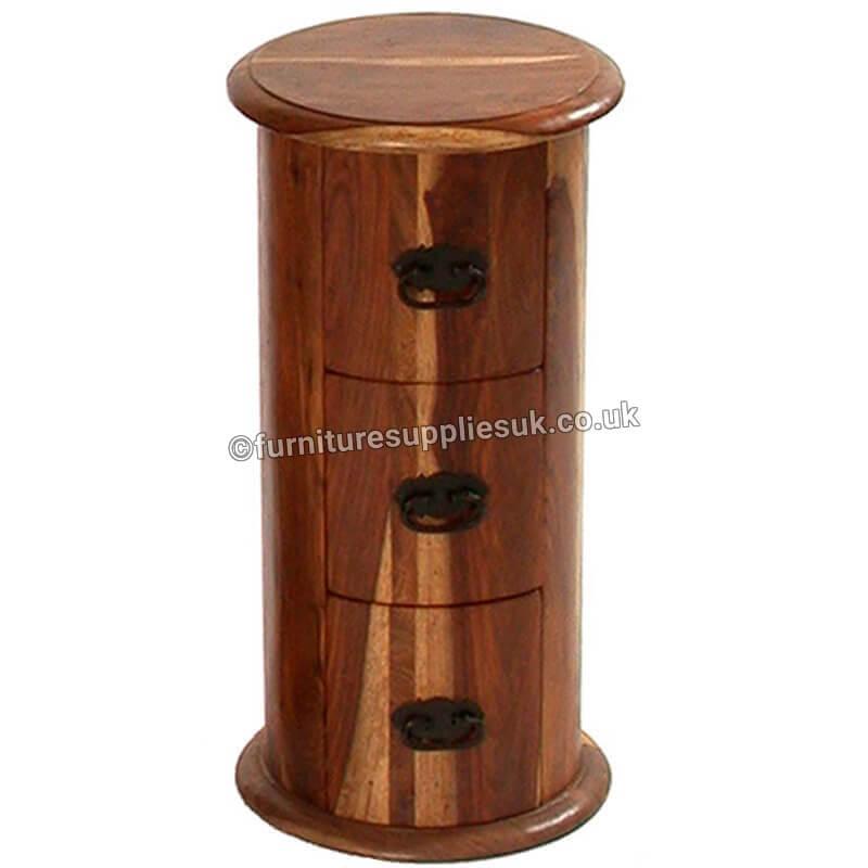 Light Jali 3 Drawer Drum Chest