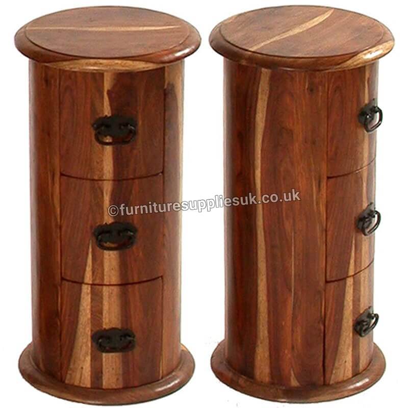 Light Jali 3 Drawer Drum Chest