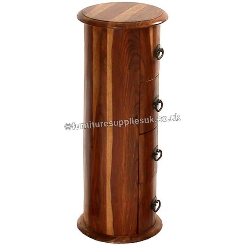 Light Jali 4 Drawer Drum Chest