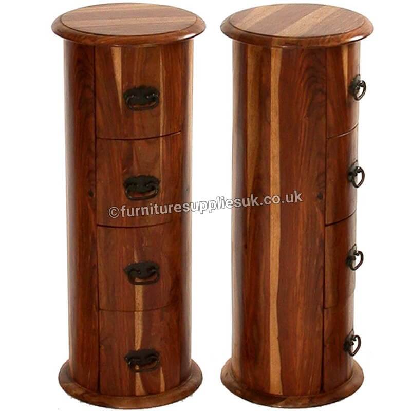 Light Jali 4 Drawer Drum Chest