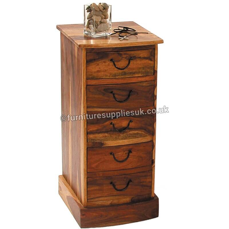 Light Jali 5 Drawer Bow Chest