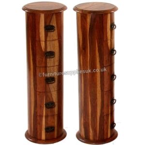 Light Jali 5 Drawer Drum Chest
