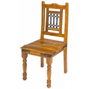 Light Jali Chairs x2 Solid Sheesham Wood
