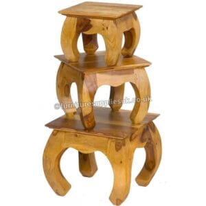 Light Jali Opium Set Of 3 Tables