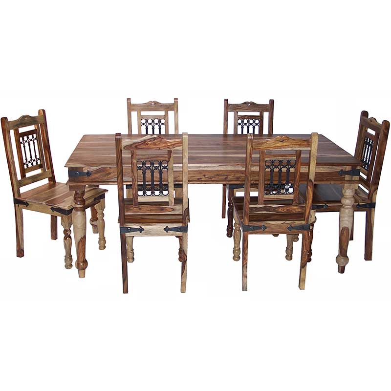 Light Jali X Large Dining Table 200cm Solid Sheesham Wood JXLDT
