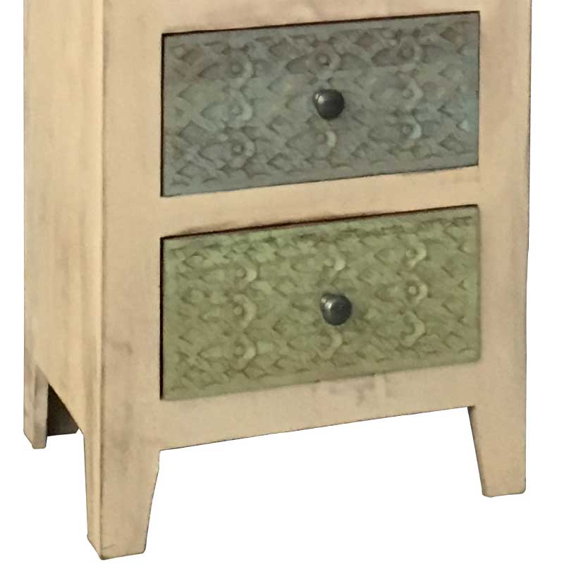 Mandakini 2 Drawer Bedside Table | Coloured Drawer