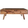 Oker Retro Vintage Coffee Table 2 Drawer Solid Sheesham Wood
