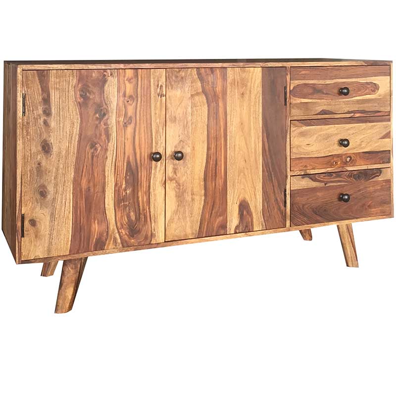 Oker Retro Vintage Medium Sideboard Solid Sheesham Wood