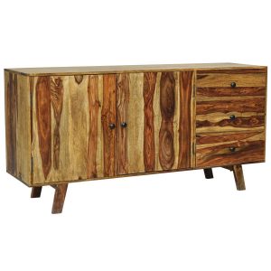 Oker Retro Vintage Medium Sideboard Solid Sheesham Wood