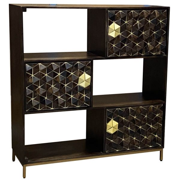 Golden Gem Dark Mango Bookcase Display Cabinet