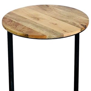 Ravi Industrial Double Round Top Table Solid Mango Wood