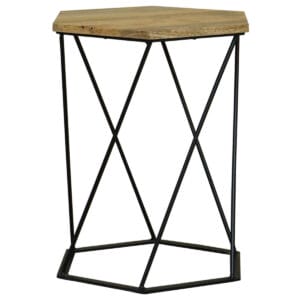 Ravi Industrial Hexagnol Lamp Table Solid Mango Wood RAV 1230